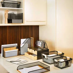 Organizador bava com 3 gavetas em bambu