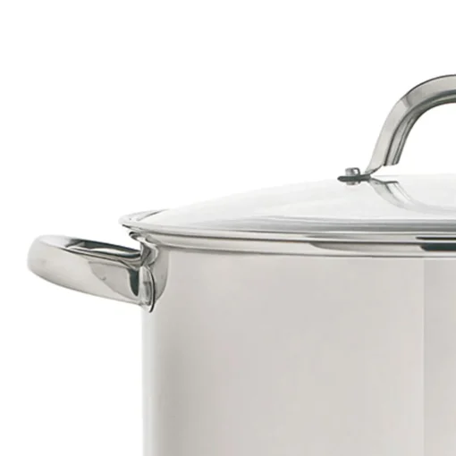 Panela inox com tampa em vidro 30cm