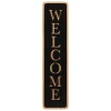 Placa decorativa welcome em mdf preta