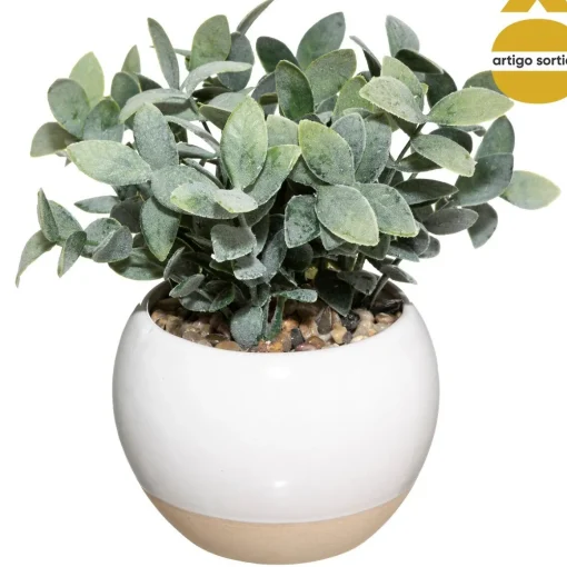 Planta artifical com vaso em cerâmica
