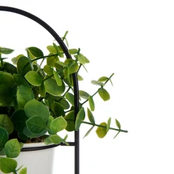 Planta artificial com suporte preto em metal 30cm