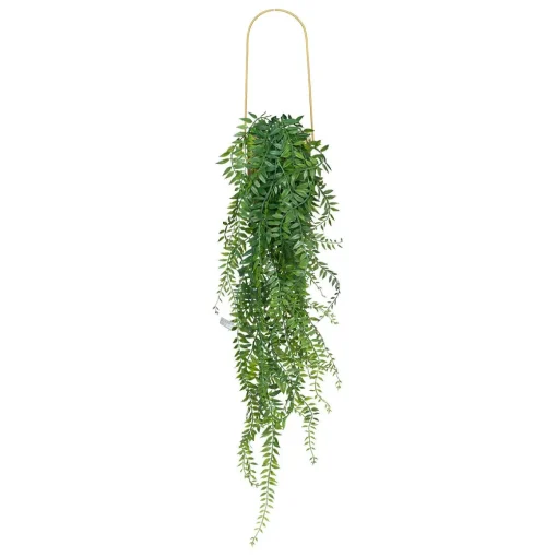 Planta suspensa com vaso dourado em cerâmica