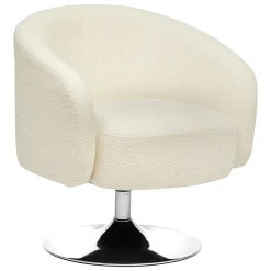 Poltrona EDITH com pelo bouclé branco