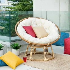 Poltrona papasan natural em bambu