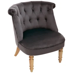 Poltrona SIXTINE cinza em veludo