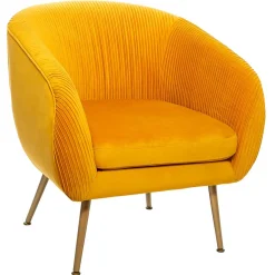 Poltrona SOLARO SLOW TIME ocre em veludo