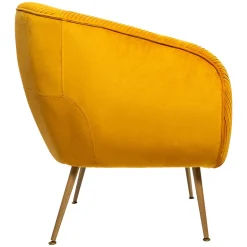 Poltrona SOLARO SLOW TIME ocre em veludo
