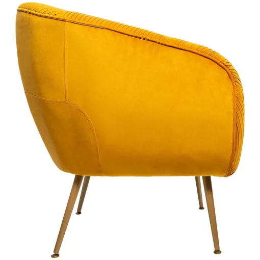 Poltrona SOLARO SLOW TIME ocre em veludo