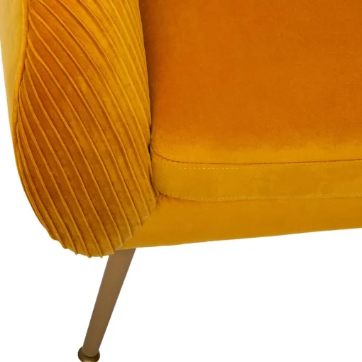 Poltrona SOLARO SLOW TIME ocre em veludo