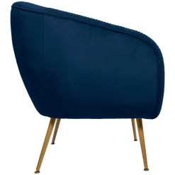 Poltrona SOLARO SLOW TIME azul escuro em veludo
