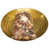 Pot-pourri jasmim com prato de metal dourado