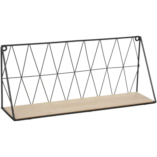 Prateleira de parede ARCHI em mdf e metal preto