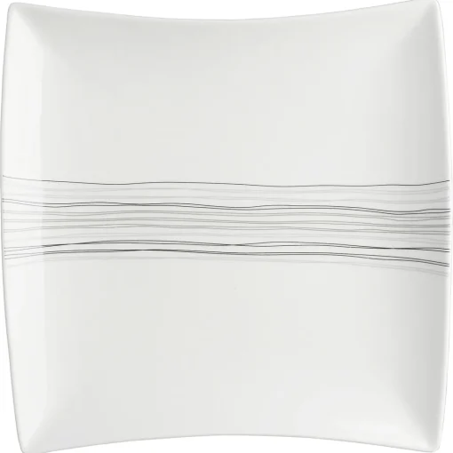 Prato de servir LIGNES branco de porcelana 29x29cm