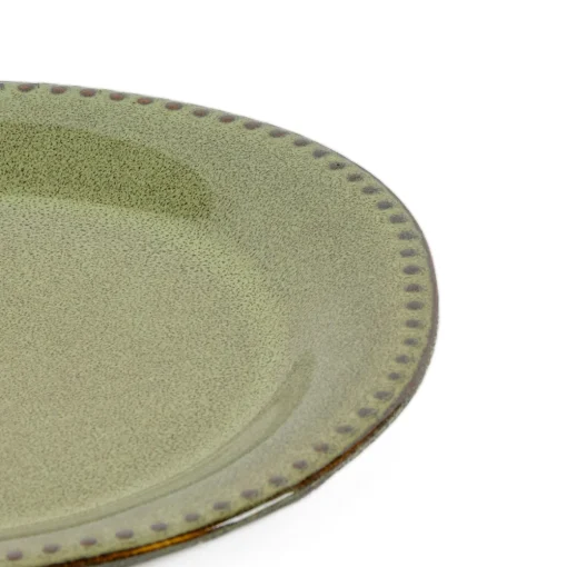 Prato de sobremesa CAPRI verde em cerâmica 20cm