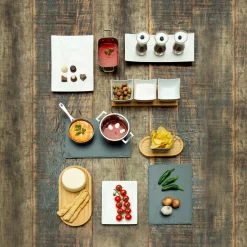 Prato de sobremesa TOKYO branco em cerâmica 17x22cm