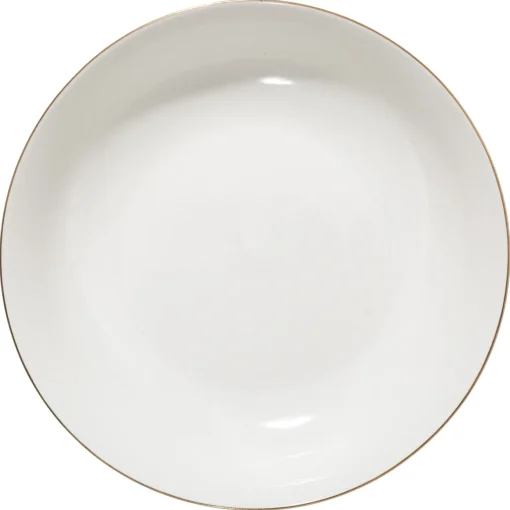 Prato de sopa PETIT SALON branco com beira dourada 20cm