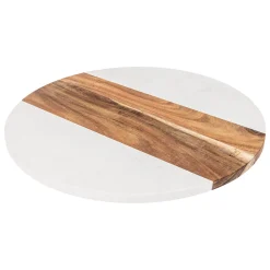 Prato giratório redondo para aperitivo castanho 35cm