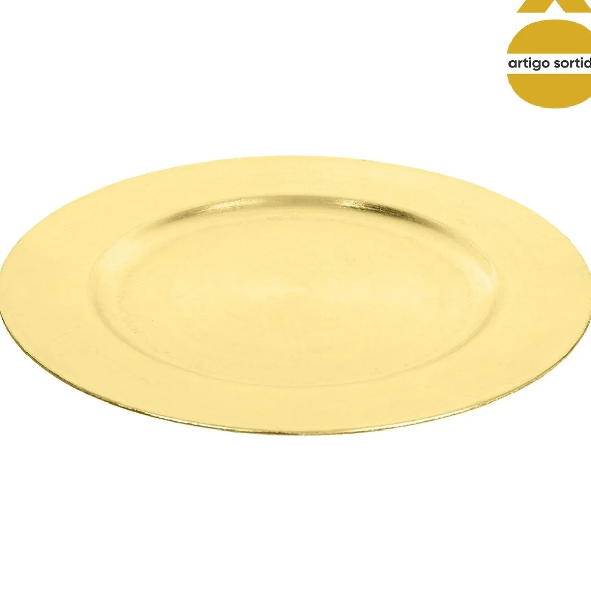 Prato marcador dourado 33cm