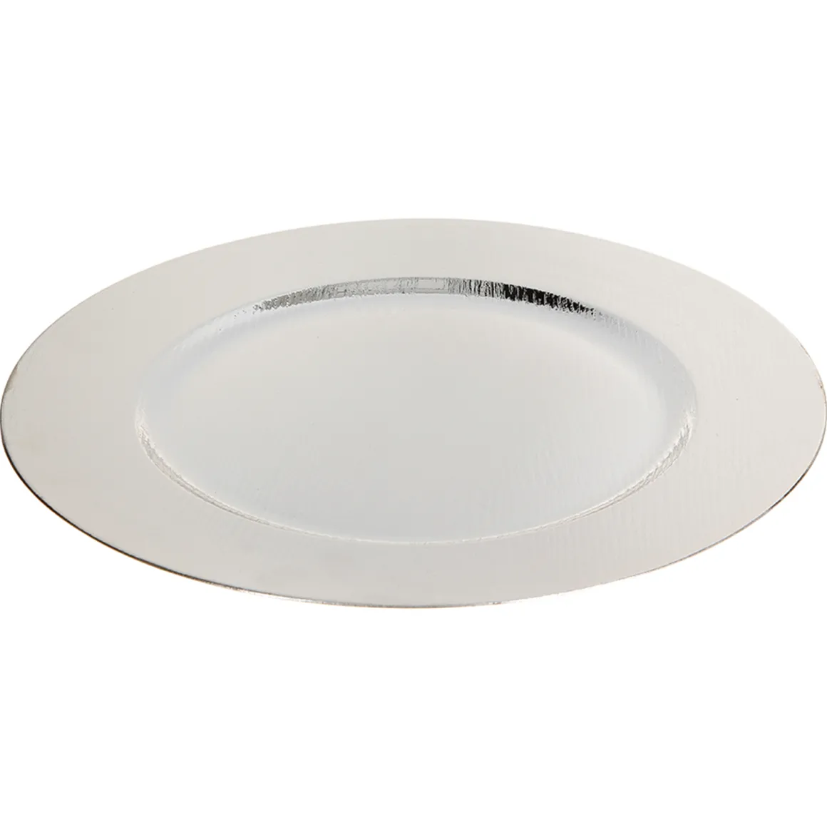 Prato marcador efeito madeira prateado 33cm