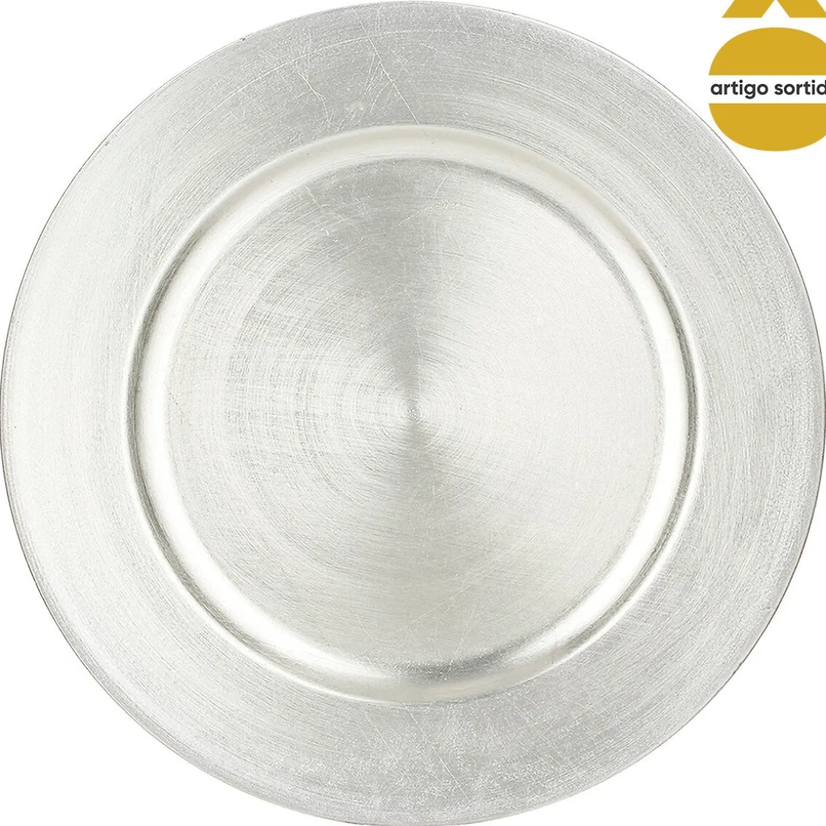 Prato marcador prateado 33cm