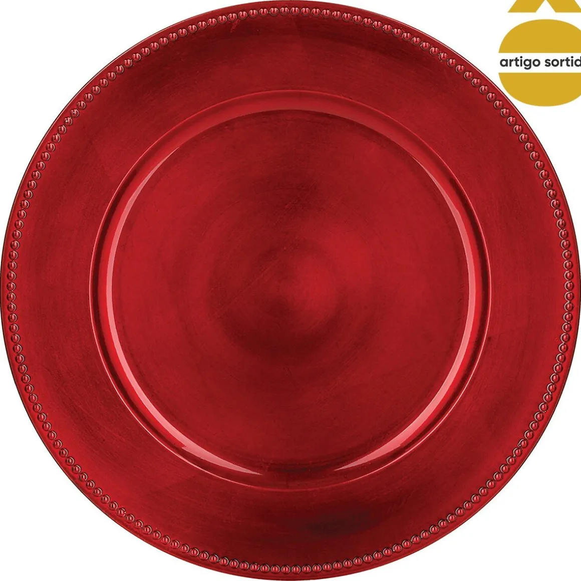 Prato marcador vermelho 33cm