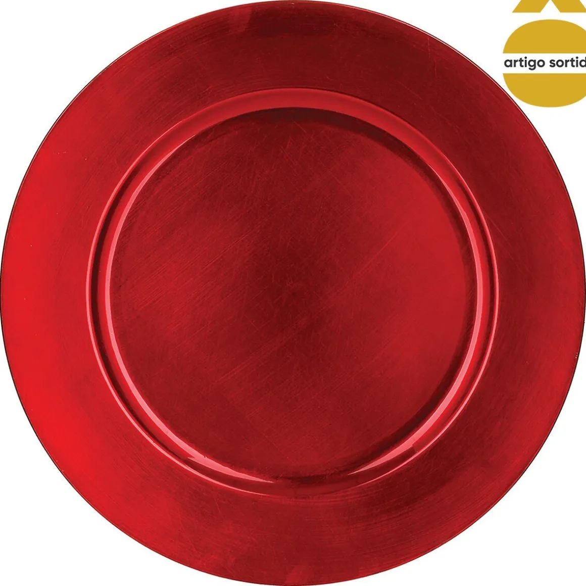 Prato marcador vermelho 33cm