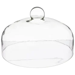 Prato para bolo com tampa em vidro e base em madeira acácia 28cm