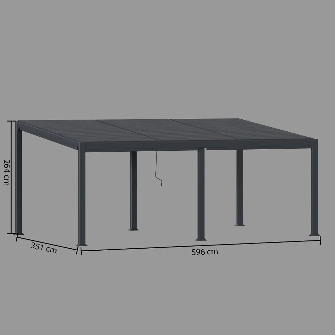 Pérgola Avila Cinza Graphite 3,5x6M