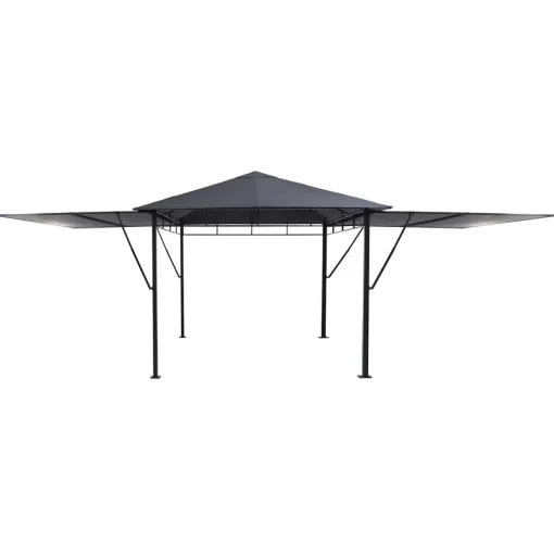 Pérgola OMELYA ardósia com cortinas 3x3m