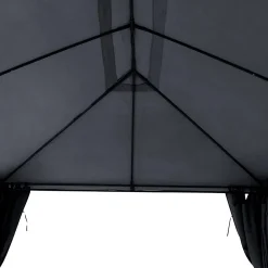 Pérgola SANTORINI cinza ardósia com cortinas 3x4m