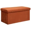 Pufe duplo LILOU terracota em veludo 38x76cm