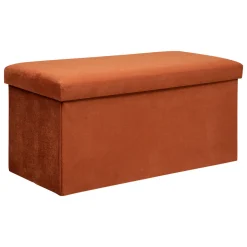 Pufe duplo LILOU terracota em veludo 38x76cm