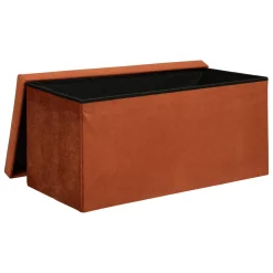Pufe duplo LILOU terracota em veludo 38x76cm