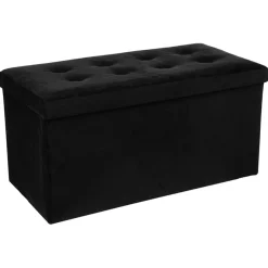 Pufe duplo LYSANDRE preto com arrumação