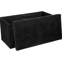 Pufe duplo LYSANDRE preto com arrumação