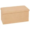 Pufe duplo MIXMODUL efeito juta em mdf 38x76cm