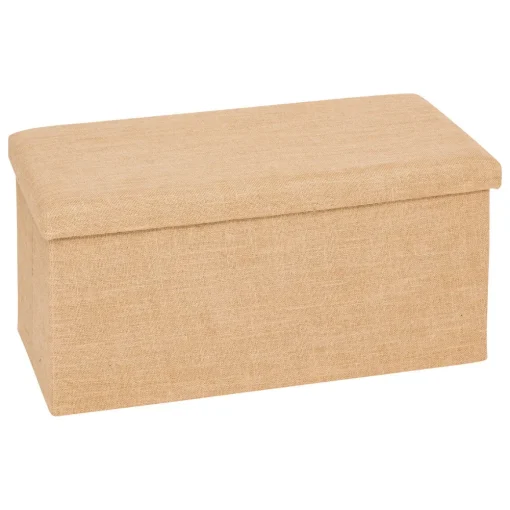 Pufe duplo MIXMODUL efeito juta em mdf 38x76cm