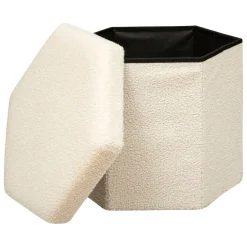 Pufe hexaonal JAIKO branco