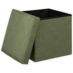 Pufe LILOU verde em veludo 38x38cm