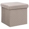 Pufe MIXMODUL em veludo linho bege 31x31cm