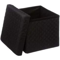 Pufe MIXMODUL em veludo preto 31x31cm