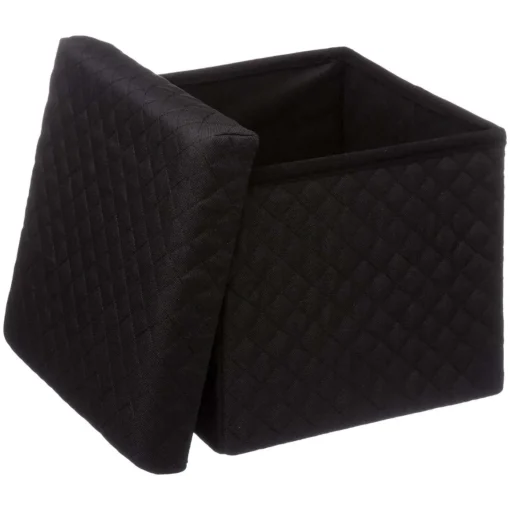 Pufe MIXMODUL em veludo preto 31x31cm
