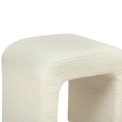 Pufe SEVI pelo bouclé branco