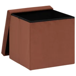 Pufe TESS terracota em veludo