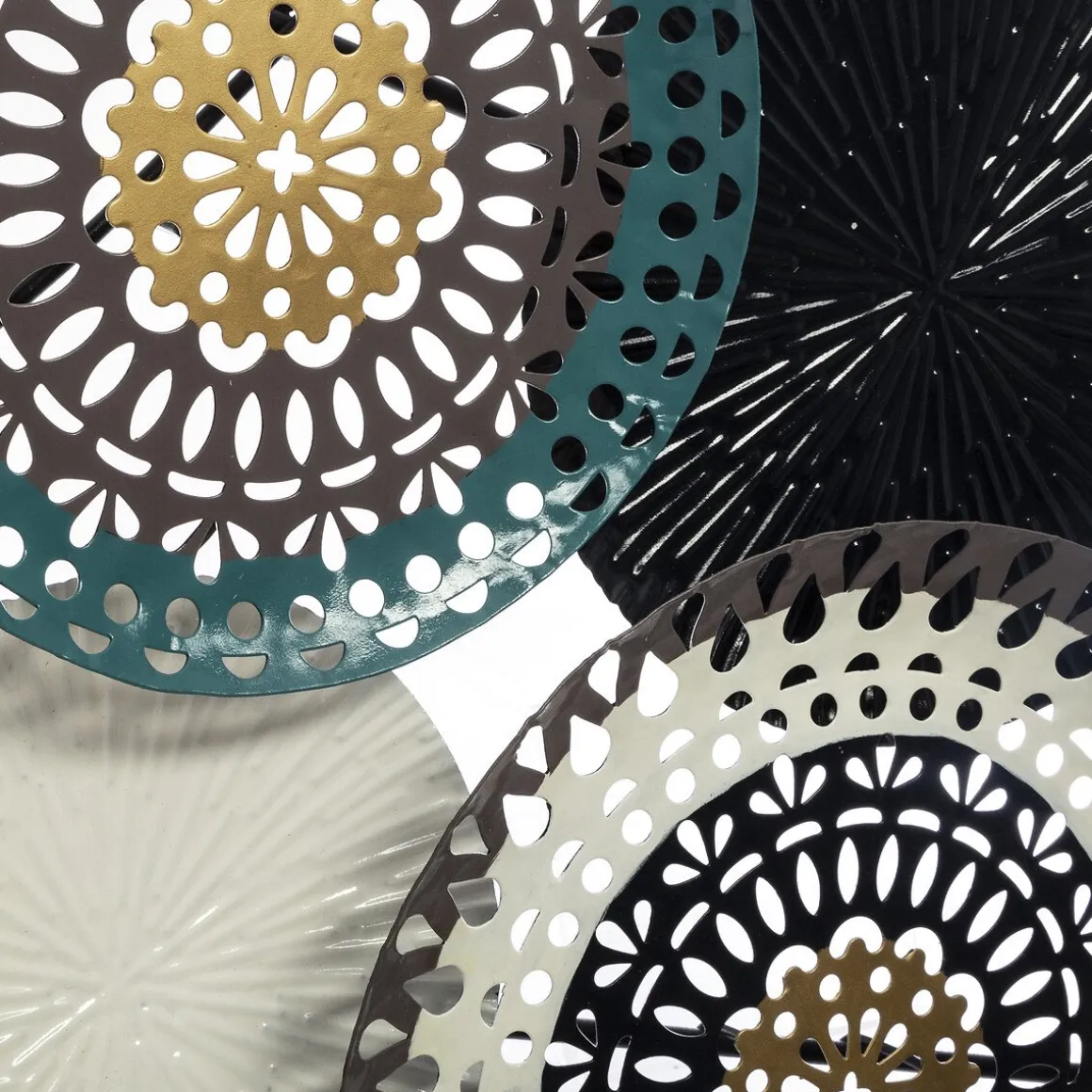 Quadro decorativo azul em metal 112x6x64cm