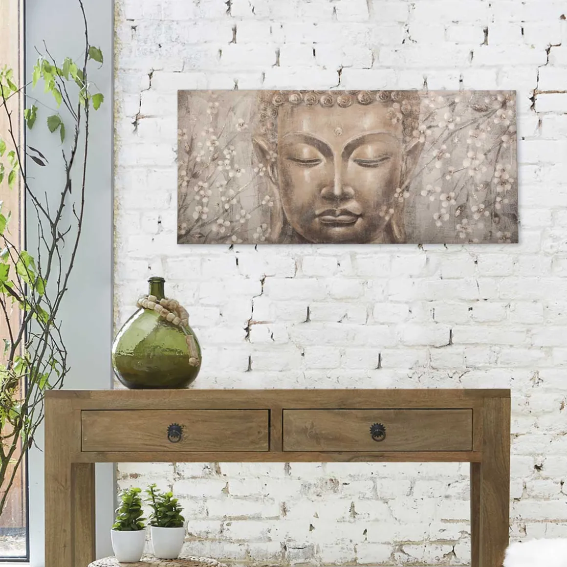 Quadro decorativo buda com relevo
