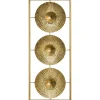 Quadro decorativo dourado em metal