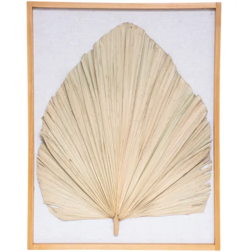 Quadro decorativo folha palmeira bege