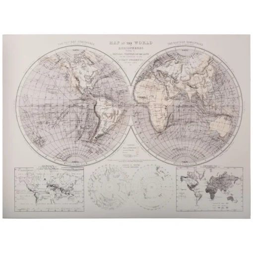 Quadro decorativo mapa mundo