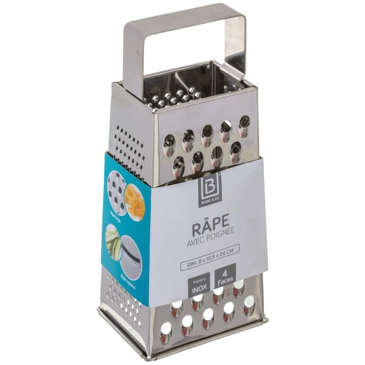 Raspador em inox com 4 faces